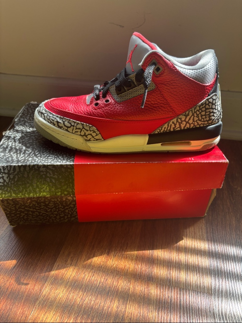 Nike Kids Sneakers in Red with Elephant Print Accents